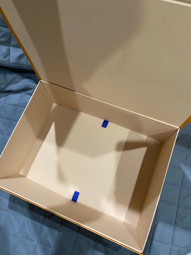 AUTH LV BOX (25x35x12 CM) & PAPERBAG SET (Category: Luxury Bags & Wallets) located in Las Pinas. Submitted by cc.decluttering (Listing ID 1303396436, Image 2). Description: Box: 25 cm x 30 x 12 cm + paperbag BRAND NEW NO FLAW MOP: Gcash MOD: Grab/lalamove/J&T (for small items) - buyer will shoulder delivery fee .