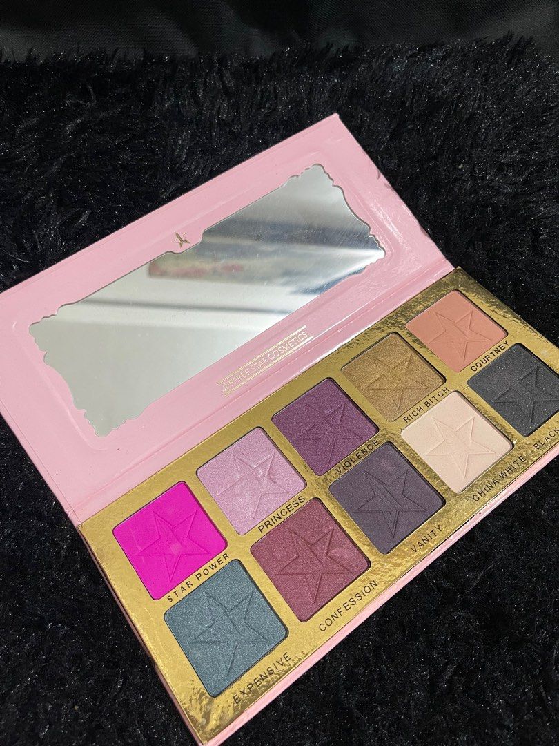 AUTHENTIC JEFFREE STAR EYESHADOW PALETTE (Category: Makeup) located in Pasig City. Submitted by mssmokaaa (Listing ID 1303350753, Image 1). Description: - swatched only - comes with box.