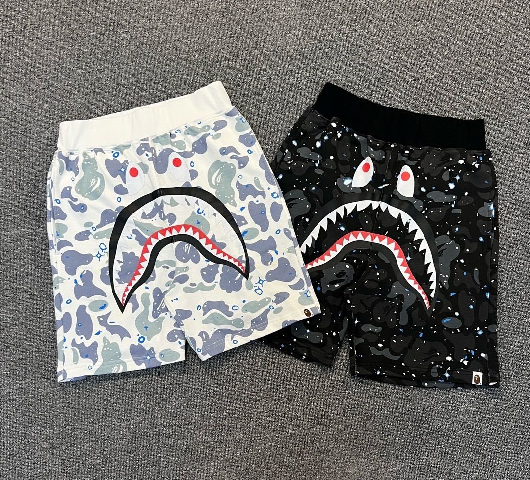Bape shorts BAPE Space Camo Shark Short夜光星空迷彩鯊魚短褲男女同 ...