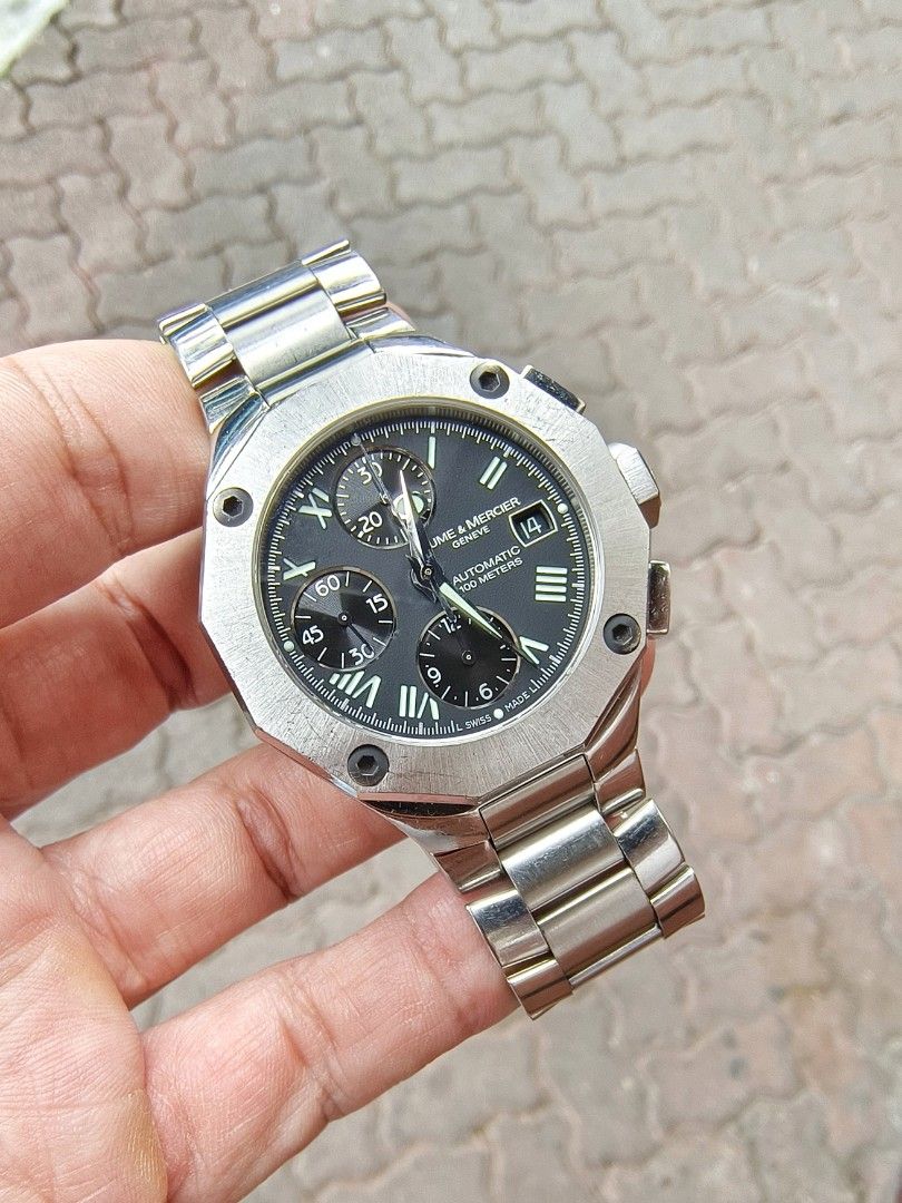 Baume Mercier Riviera Automatic Chronograph, Barang Mewah, Jam