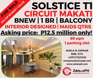 BELOW MARKET VALUE, For Sale:  Solstice Tower 1, Circuit Makati