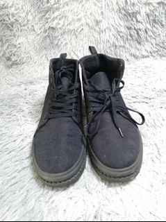 Black Lace Textile Boots