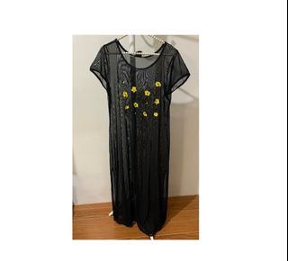 Black mesh dress or beach cover up