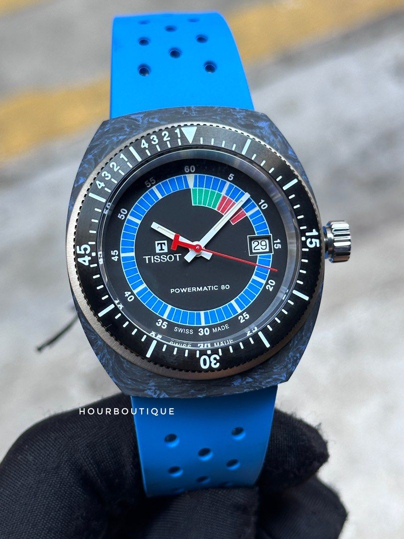 Brand New Tissot Sideral Blue Forged Carbon Case Mens Automatic Watch T145.407.97.057.01