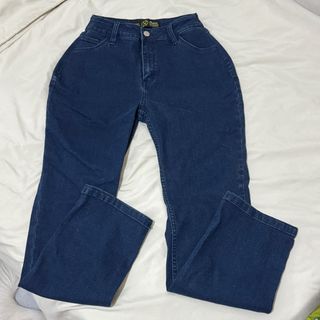BRANDNEW FREEGO dark blue denim high waist straight cut boot cut jeans pants