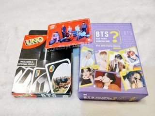 BTS x UNO cards & Do You Know Me? English Ver. w/ ot7 100% YES random pc (unsealed to check but never been played)