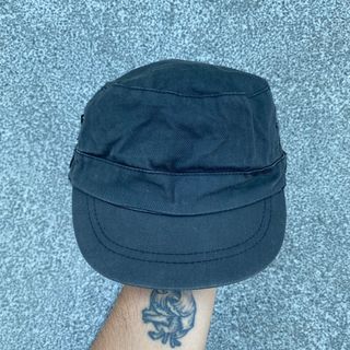 Charcoal Black Gartered Military Cap