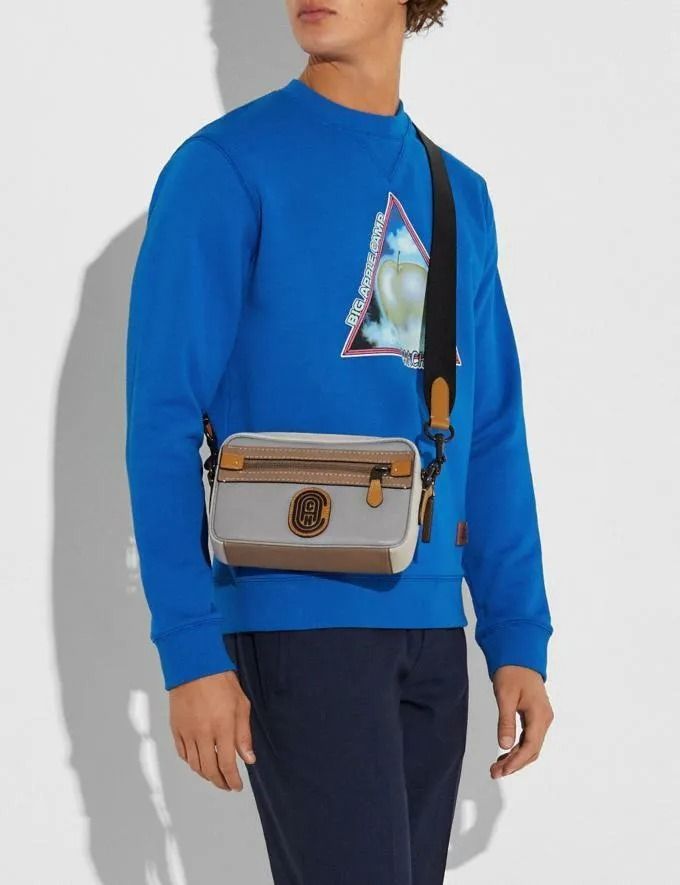 Coach Academy Crossbody In Colorblock With Coach Patch Men Camera Messenger Sling Shoulder Bag