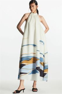 Cos asymmetric silk dress with ties sale