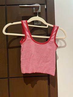cotton on red striped tank top