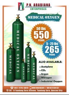 Cylinder Tanks (Medical & Industrial Oxygen, Nitrogen, Acetylene, CO2, & Argon)
