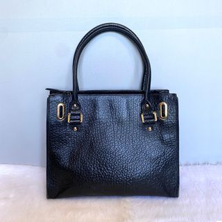 DKNY Black Textured Leather Tote Bag