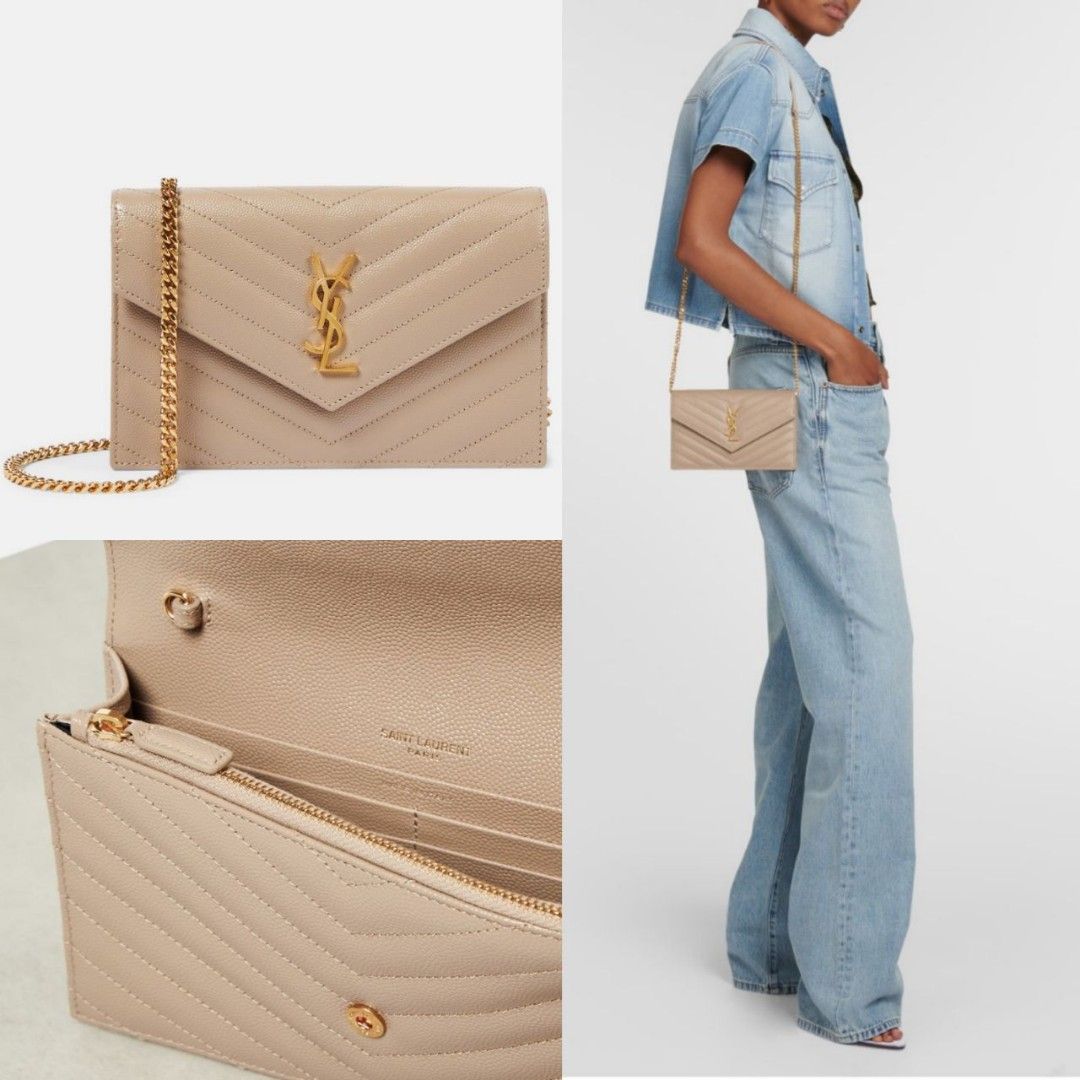 Ysl 19cm Woc SAINT LAURENT Monogram Envelope Crossbody Bag New