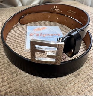 Fendi Zucca leather belt in silver hardware