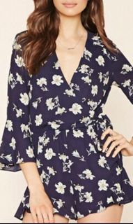 Forever 21 contemporary floral romper