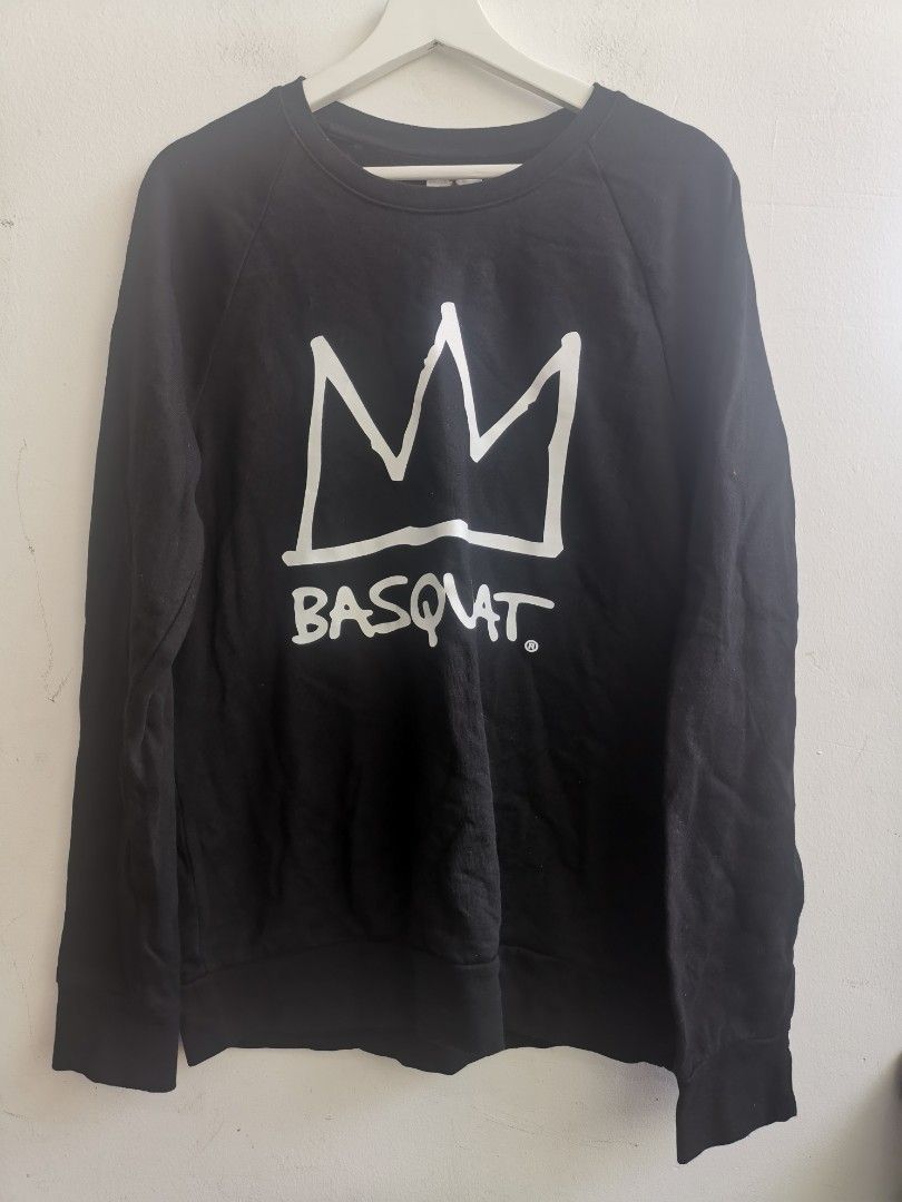 FOREVER 21 JEAN MICHEL BASQUIAT Men Fashion Long Sleeve Black Warm Pull Over Sweater Shirt