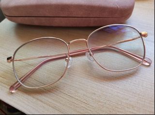 Graded Multicoated Eyeglasses Specs Rose Gold with Case and extra Lens