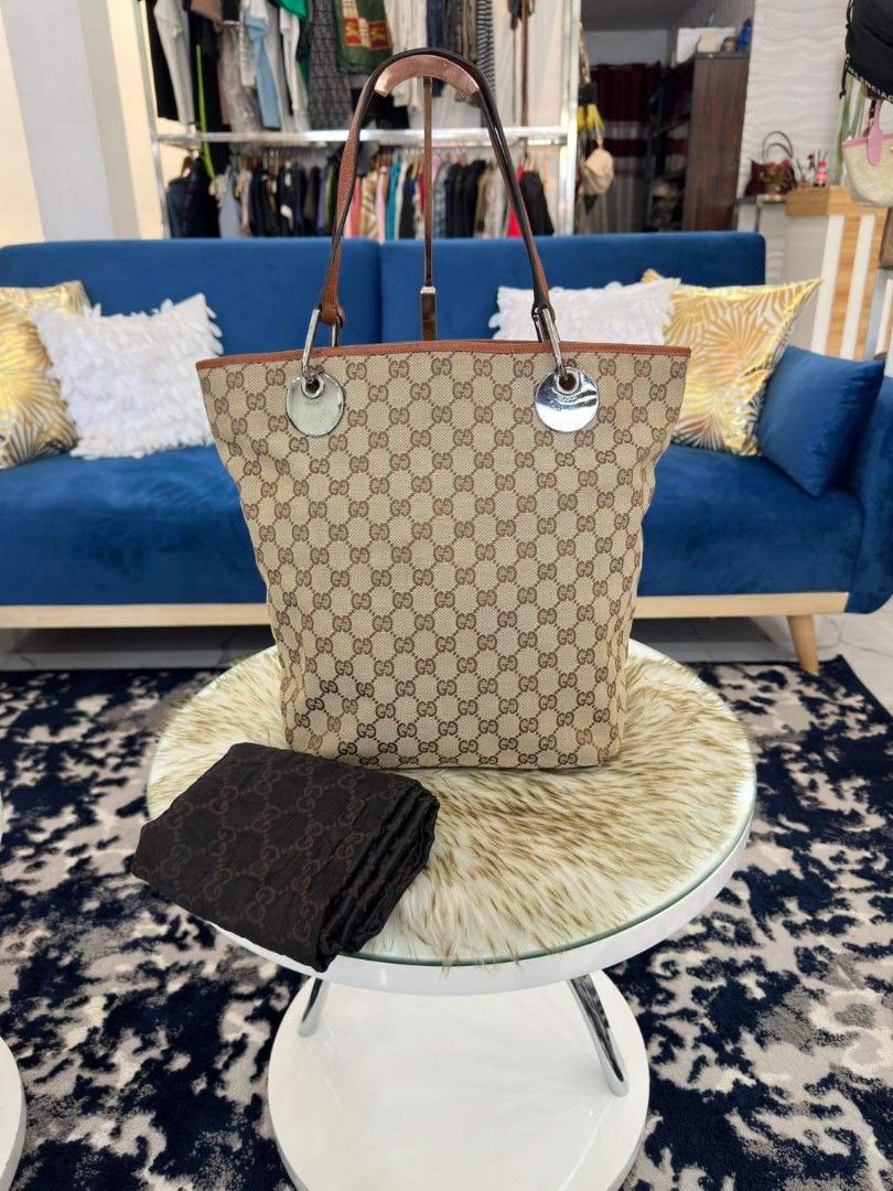 Gucci gg canvas tote bag discount