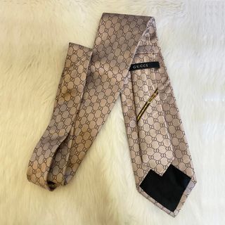 Gucci Gray GG Monogram Silk Necktie Tie