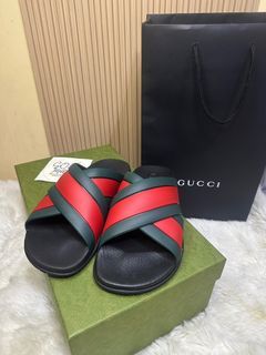 Gucci Slides Black Red and Green