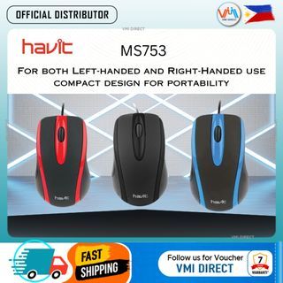 Havit MS753 Wired 1000 DPI optical engine Mouse For both Left-Handed and Right-Handed- VMI Direct