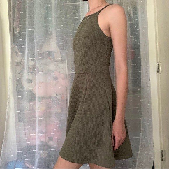 plus emerald green dress for wedding Olive Green Button Front Skater Dress - Candice – Rebellious Fashion