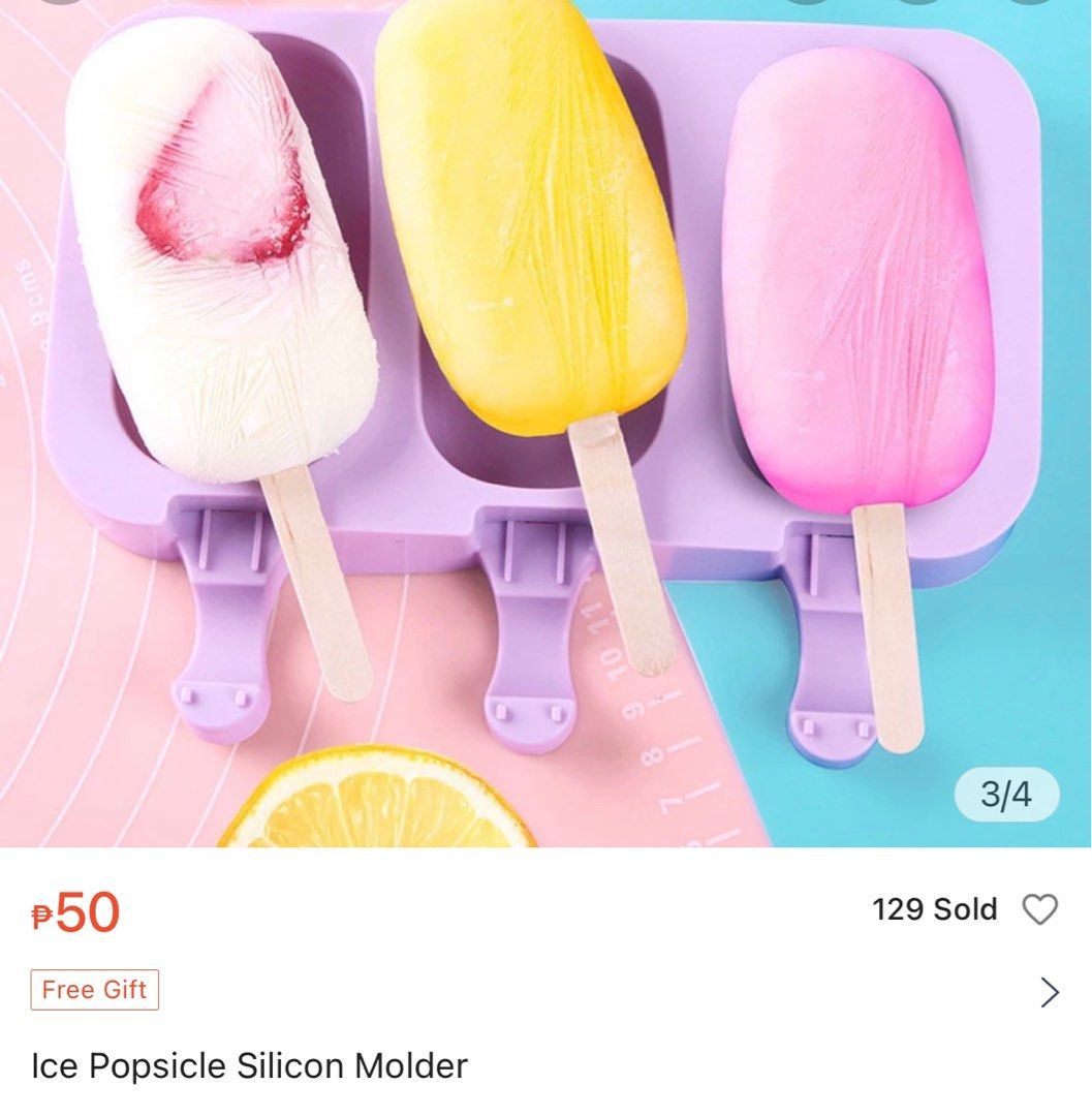 Ice popsicle silicon molder (Category: Other Kitchenware & Tableware) located in Quezon City. Submitted by rimaostwani (Listing ID 1303355666, Image 3). Description: .