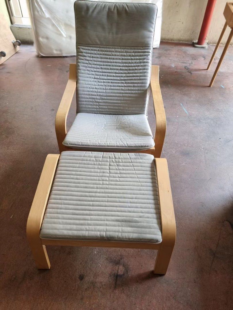 宜家躺椅坐垫可拆洗；Ikea Poang Chair; $70, Furniture Home Living