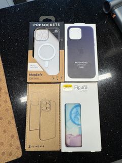 IPhone 14 pro Max Case TAKE ALL 4pcs (Apple Leather, Popsockets, OtterBox, Slimcase)