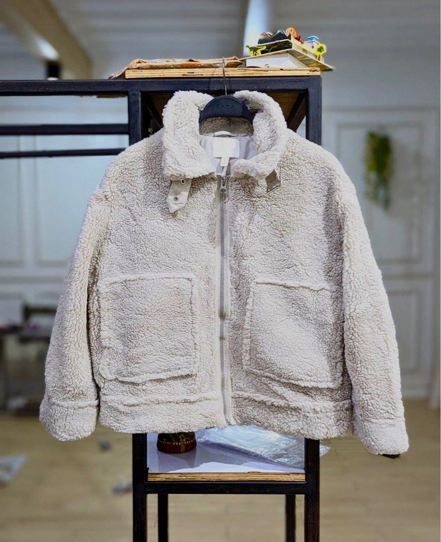 Fur Teddy Sweater H&m Teddy Jacket Beige Ladies H&M