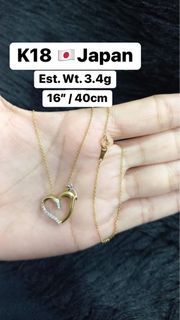 K18 Japan Necklace with Heart Pendant