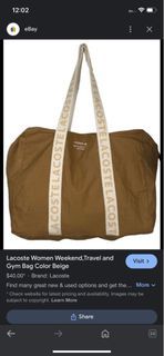 Lacoste Travel and Gym Bag Color Beige