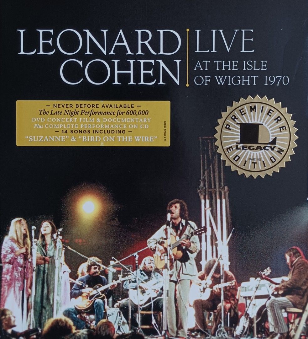 LEONARD COHEN LIVE AT THE ISLE OF WIGHT 1970🌻PREMIERE LEGACY  EDITION🌻美版🇺🇲CD無花98%新u0026 DVD🤪少淺花93%新/紙版裝/介紹貼紙2009 Sony NY🇺🇲 Judy  Collins/Bob