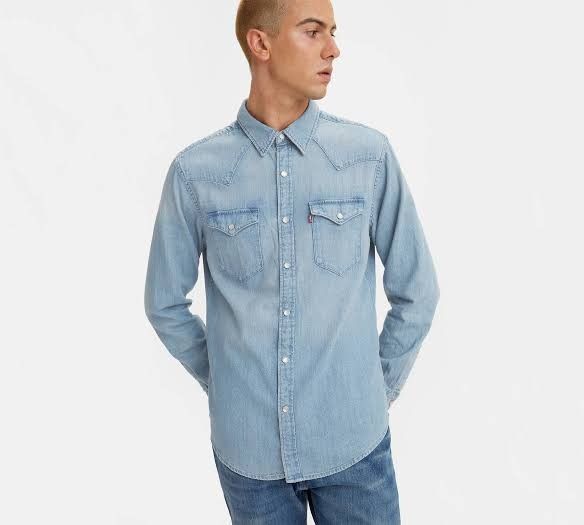 Levis denim shirt sale clearance
