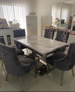 Marble Dining Table Set 6 Seater