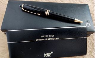 MONTBLANC Meisterstuck 164 Classic Black & GOLD Plated Ballpoint Pen EXCELLENT!