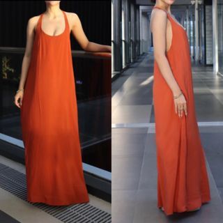 Most Elegant and Sexy Rust / Brown / Red Orange Flowy Backless Long Maxi Dress / Casual Dress / Beach Summer Dress