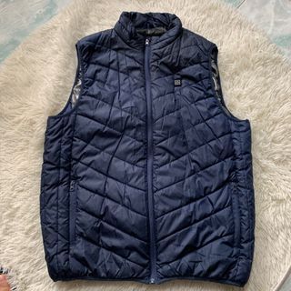 Navy Blue Winter Puffer Jacket for Men - Large