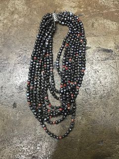 Necklace black pearl