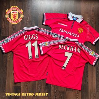 NEW DROP‼️VINTAGE RETRO MANCHESTER UNITED 90's KIT | BECKHAM GIGGS Classic 1998-2000 Football Jersey