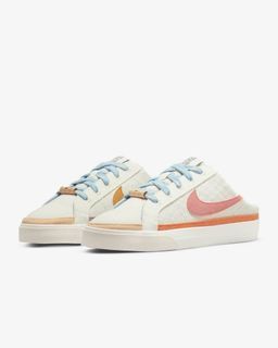 NIKE Womens Sun Club Court Legacy Sail Light Madder Root Mule pastel slip ons sandals sneakers (from Php4,000)