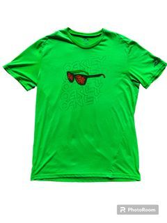 Oakley T-shirt Mens Sz XL Green Short-sleeved Sunglasses Frog Breathable