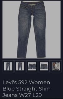 Orig LEVI'S 592 Japan slim straight blue jeans