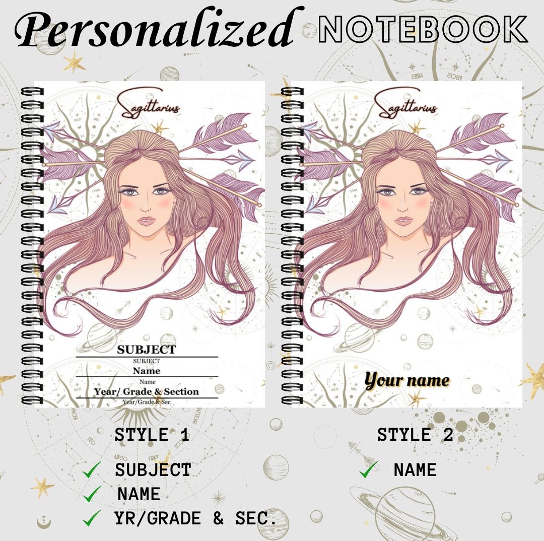 Personalized Notebook (Zodiac Sign Female), Hobbies & Toys, Stationary ...