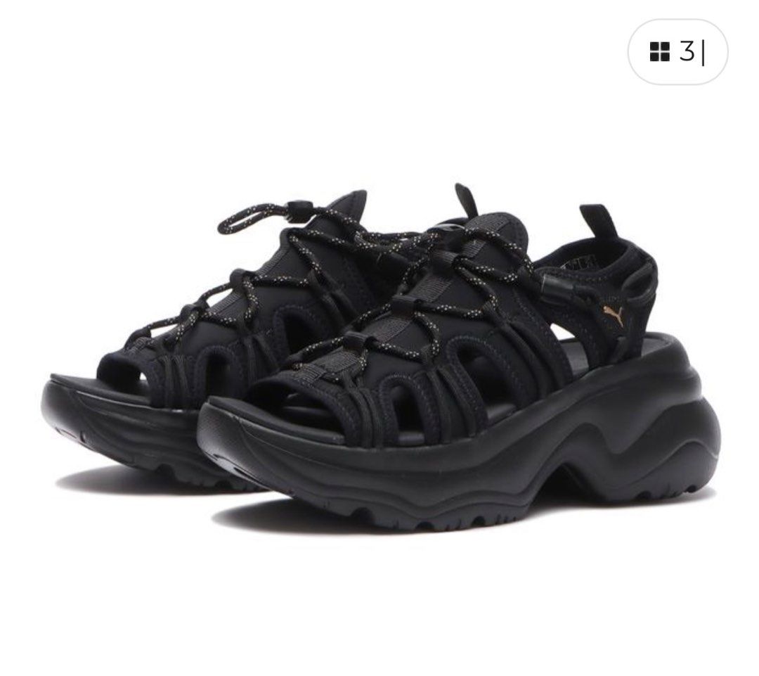 puma cilia wedge sandals black, Luxury, Sneakers & Footwear