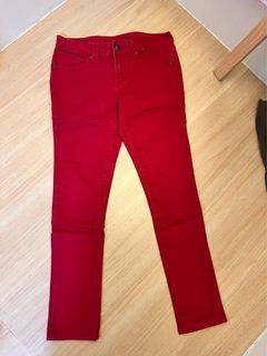 Red guess y2k aesthetic skinny jeans pants