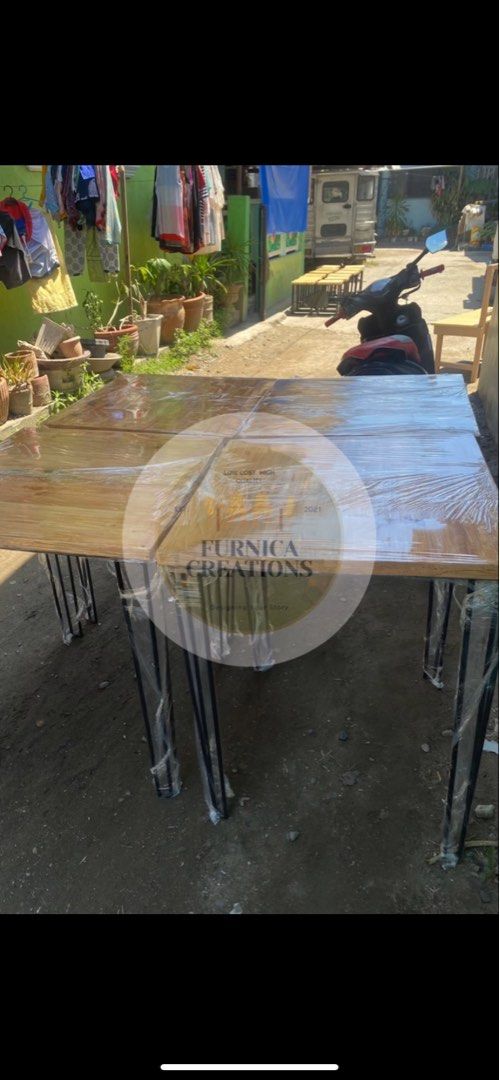 Restaurant table and chairs (Category: Tables & Sets) located in Rosario. Submitted by newdragon_889be6 (Listing ID 1303383765, Image 1). Description: DIRECT MANUFACTURER FB PAGE: Furnica Creations (Maryam Rodriguez) 🚨 OPEN FOR BULK ORDERS TO AVAIL DISCOUNTS LOCATION: San Fernando, Pampanga Made to Order: ✓ Dining Table and Stools/Chairs Set ✓ Dining Table and Bench Sets Materials Used: ✓ Pinewood/Palochina or metal for frames ✓ Plyboard top/Pin