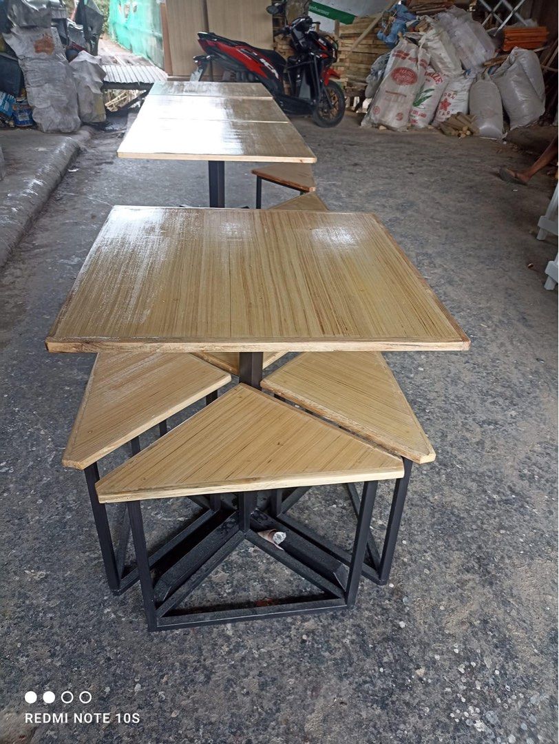 Restaurant table and chairs (Category: Tables & Sets) located in Rosario. Submitted by newdragon_889be6 (Listing ID 1303383971, Image 3). Description: DIRECT MANUFACTURER FB PAGE: Furnica Creations (Maryam Rodriguez) 🚨 OPEN FOR BULK ORDERS TO AVAIL DISCOUNTS LOCATION: San Fernando, Pampanga Made to Order: ✓ Dining Table and Stools/Chairs Set ✓ Dining Table and Bench Sets Materials Used: ✓ Pinewood/Palochina or metal for frames ✓ Plyboard top/Pin