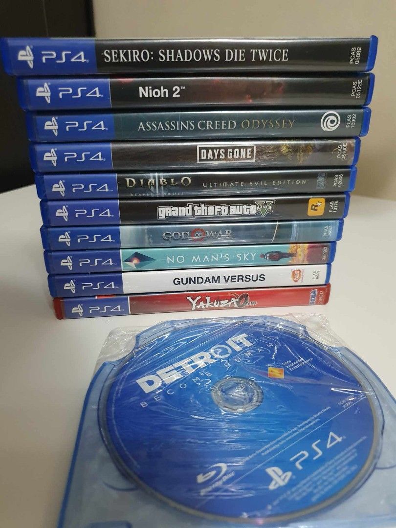 RUSH PS4 GAMES (Category: PlayStation) located in Quezon City. Submitted by motchikun28 (Listing ID 1303356776, Image 2). Description: not playing anymore, so letting go of these. ****SOLD**** Sekiro Days gone GTA 5 (premium ed. w/ map) God of War Detroit Become Human Yakuza Zero No Man's Sky Gundam Versus ****SOLD***** 700 each Nioh 2 Assasin's Creed Odyssey 600 Diablo 3 500 each Monster Hunter Iceborne (STEELCASE ONLY NO GAME) Take all 2000 (lo