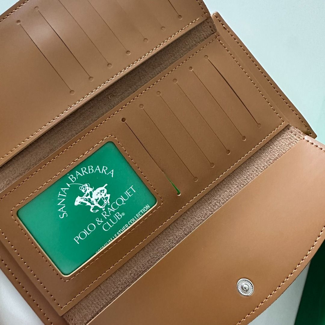 Santa Barbara Polo Racquet Club Ladies Long Wallet 148 with Gold Zipper and Front Flap Pocket Women s Fashion Bags Wallets Wallets Card holders on Carousell